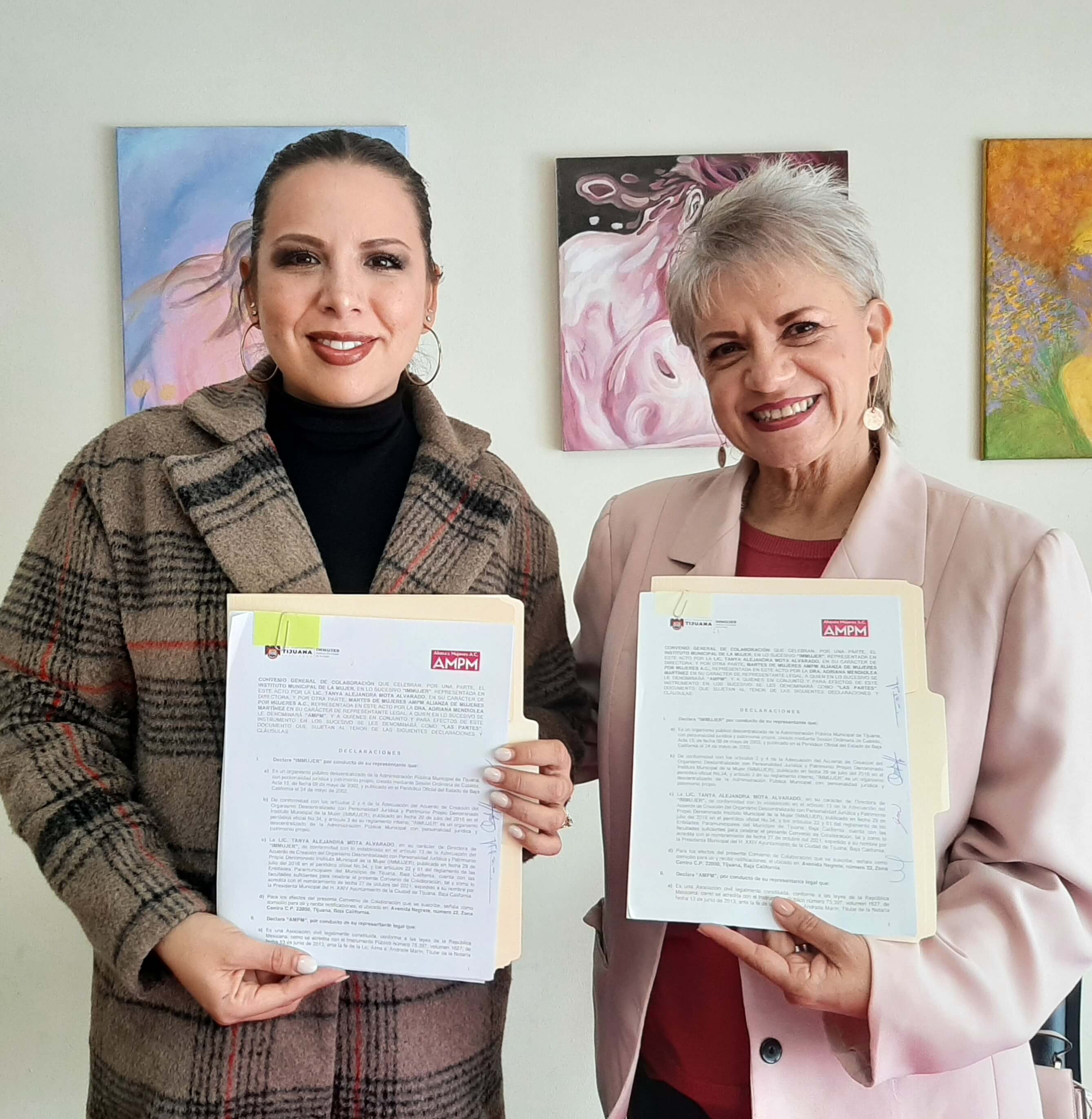 Firma de convenio de colaboración del Instituto Municipal de la Mujer IMMUJER y Alianza de Mujeres por Mujeres AMPM el 27 de diciembre 2022